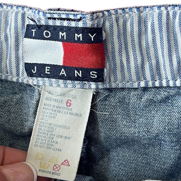 Vintage Tommy Hilfiger Denim Midi Skirt Straight Snap Button Y2K size 6 - Picture 2 of 5